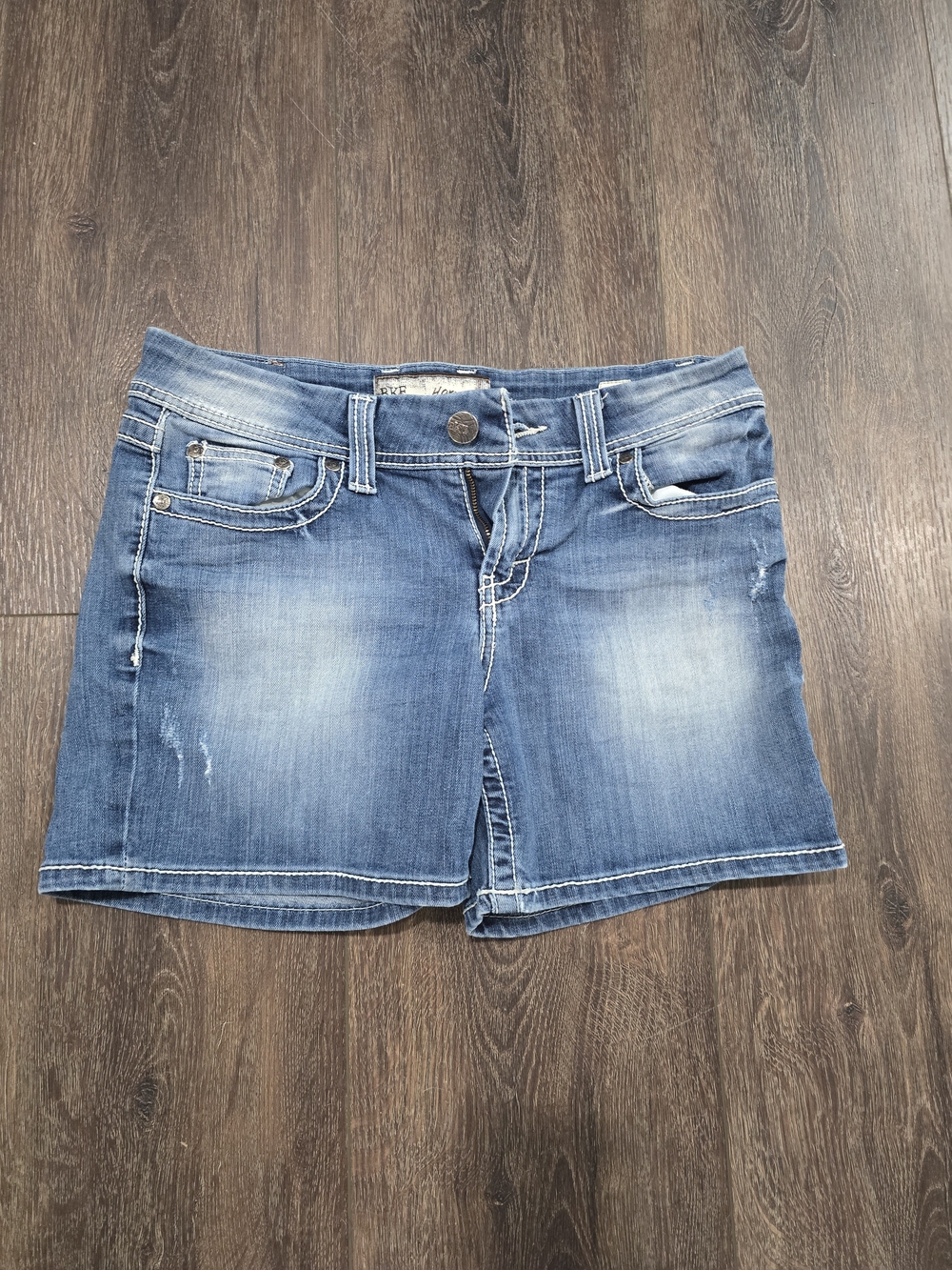 BKE Women's Faded Blue Denim Jean Shorts